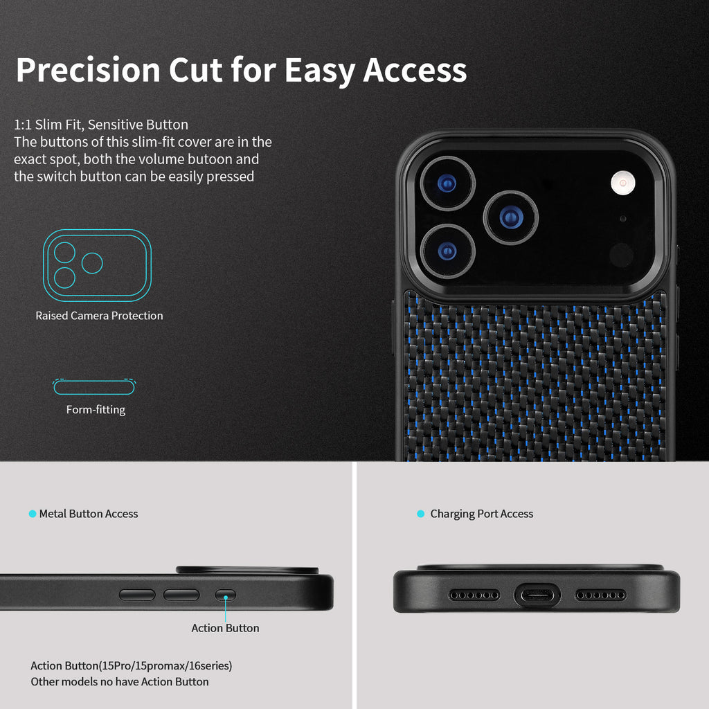 Real Woven Carbon Fiber Magsafe Case for iPhone 17 16 15 14 13 12 Pro Max