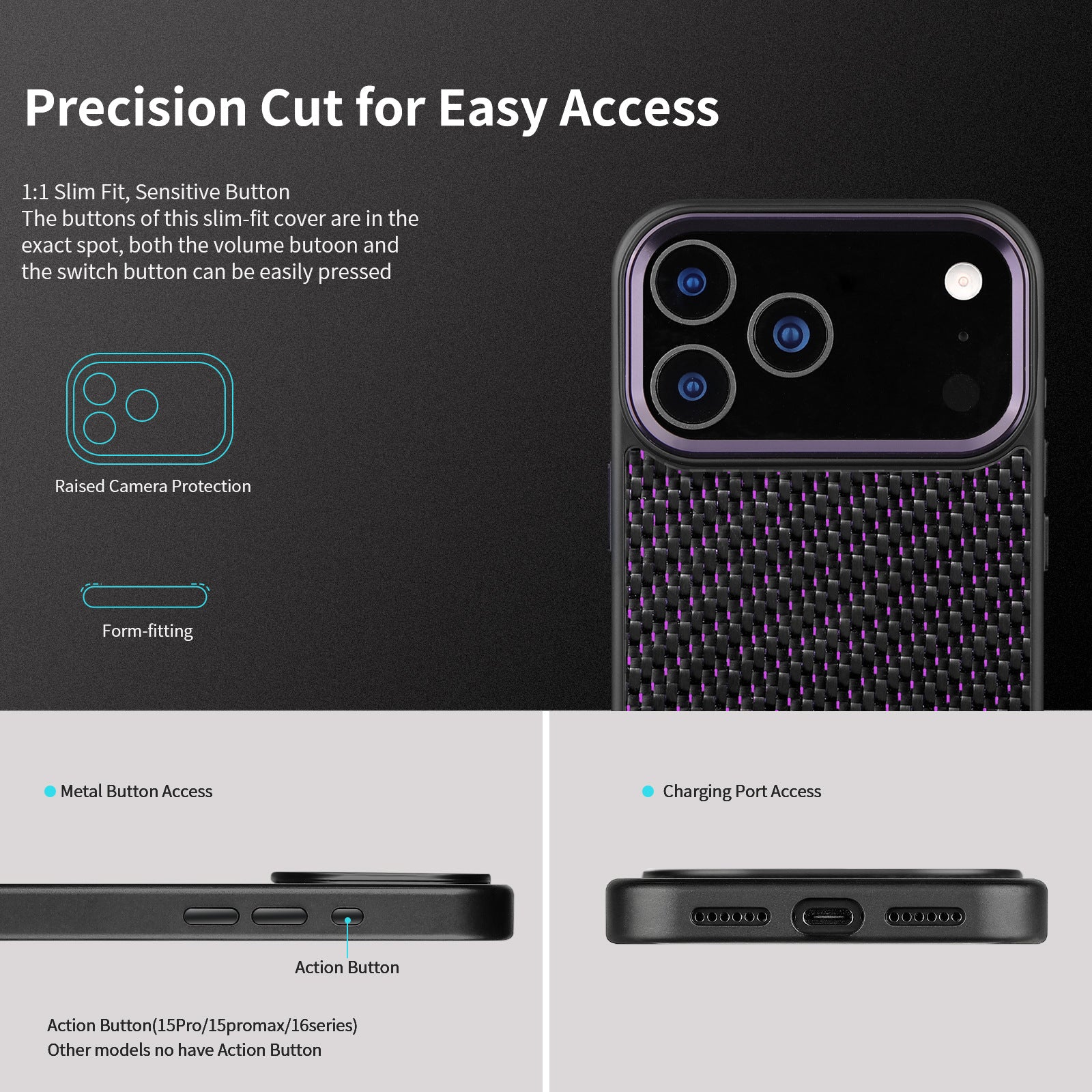 Real Woven Carbon Fiber Magsafe Case for iPhone 17 16 15 14 13 12 Pro Max