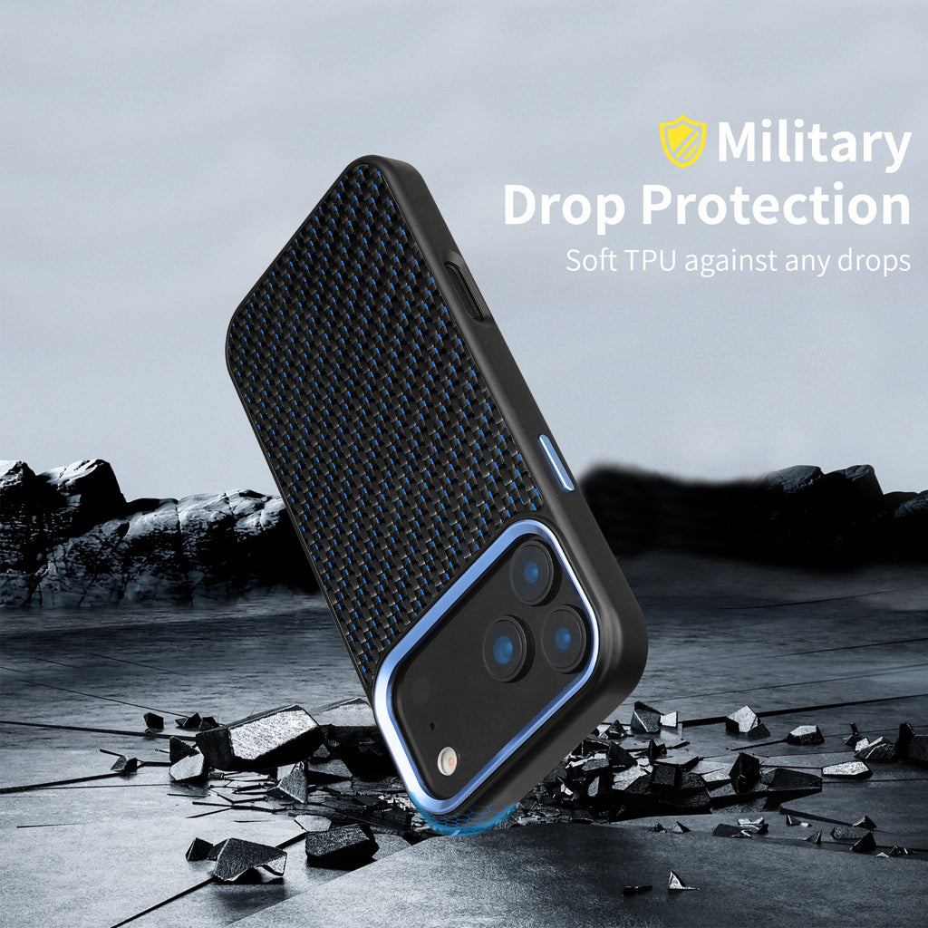 Real Woven Carbon Fiber Magsafe Case for iPhone 17 16 15 14 13 12 Pro Max