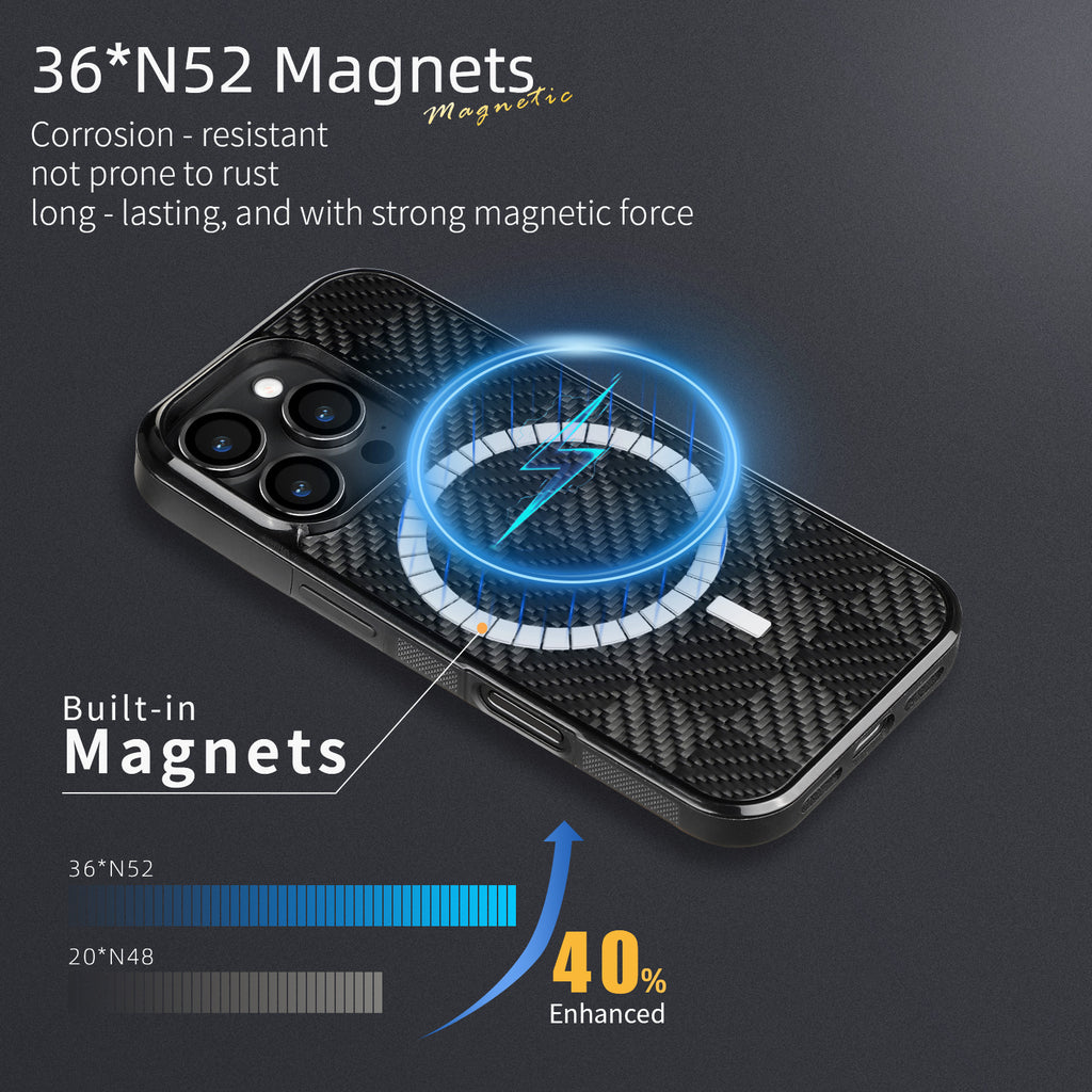 Real Carbon Fiber Magsafe Case for iPhone 17 16 15 14 13 12 11 Pro Max