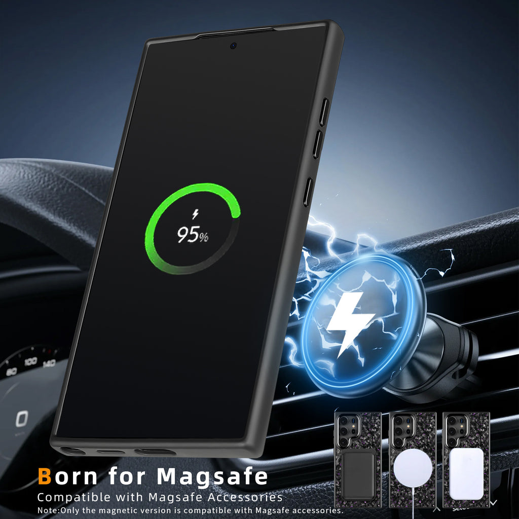 (Updated Metal lens /Frame) Real Small Forged Carbon Fiber Magsafe Case for Samsung Galaxy S26 S25 S24 S23 Ultra