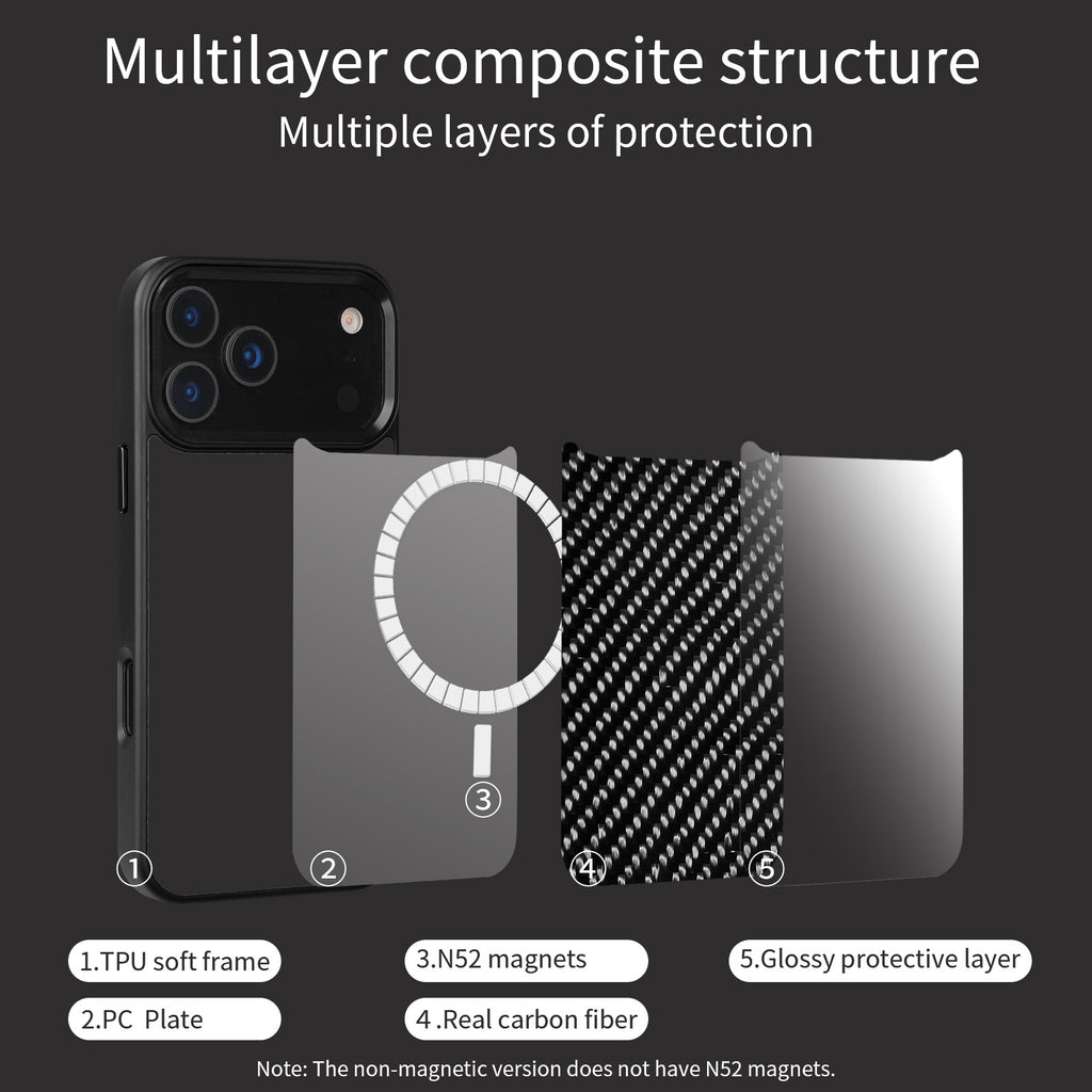 Real Woven Carbon Fiber Magsafe Case for iPhone 17 16 15 14 13 12 Pro Max
