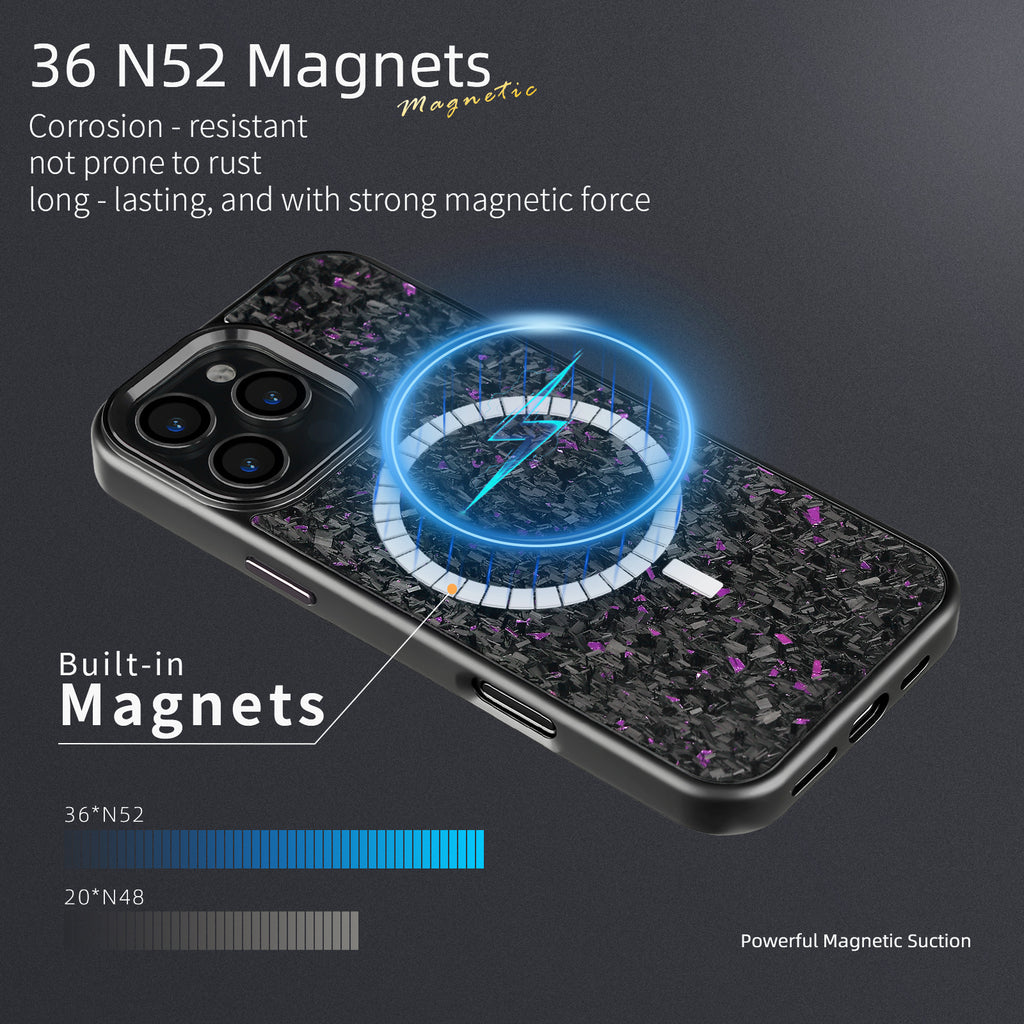 (Updated Metal lens /Frame) Real Small Forged Carbon Fiber Magsafe Case for iPhone 17 16 15 14 13 12 Pro Max