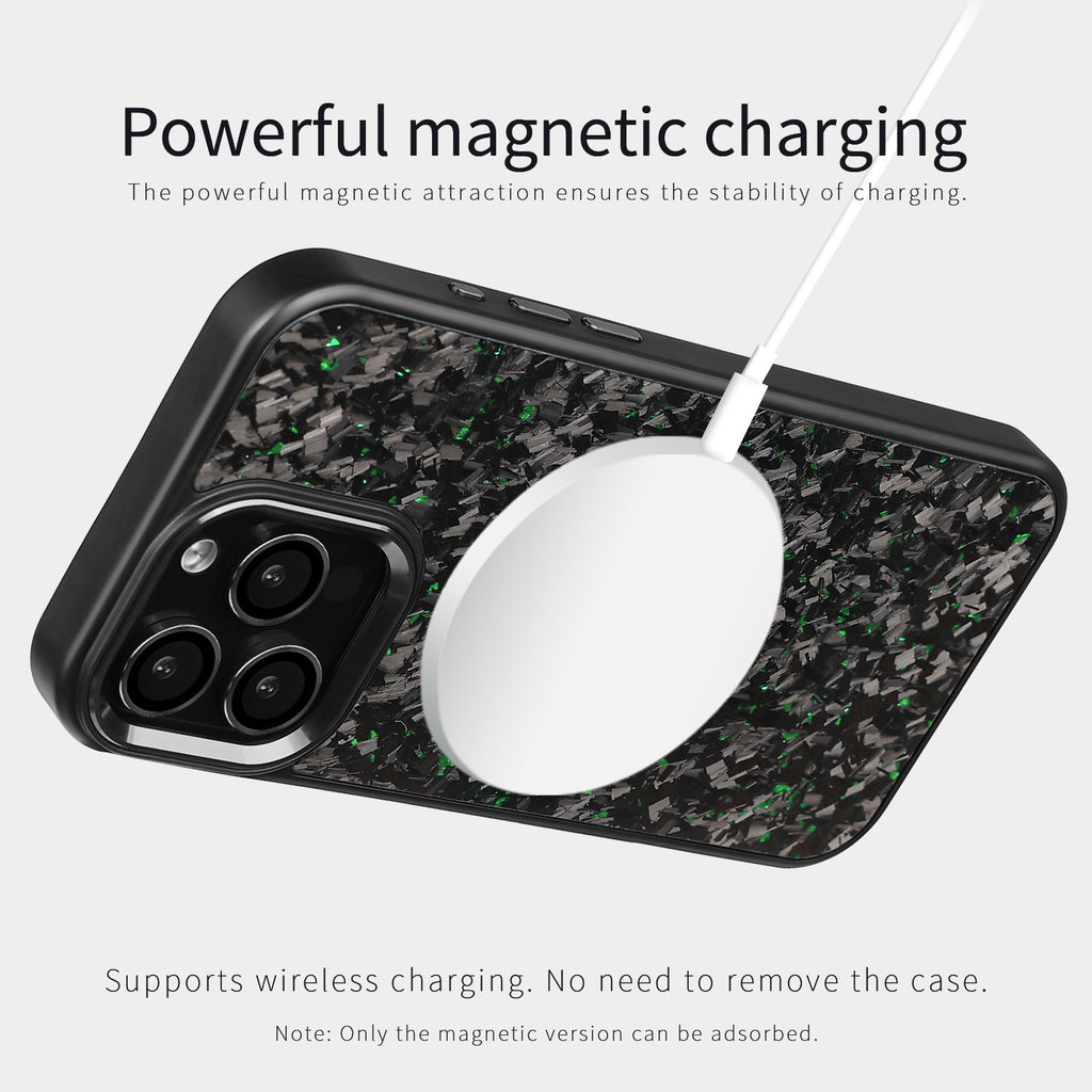 (Updated Metal lens /Frame) Real Small Forged Carbon Fiber Magsafe Case for iPhone 17 16 15 14 13 12 Pro Max