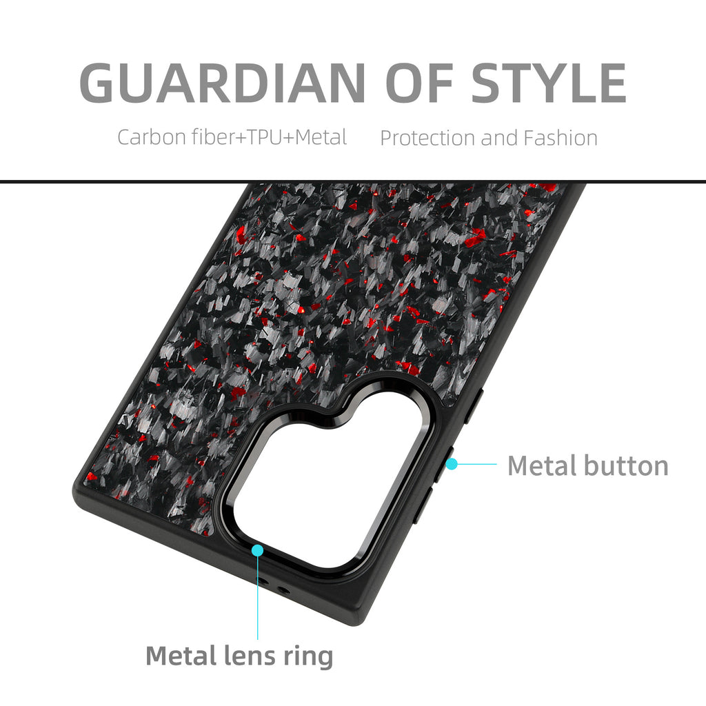 (Updated Metal lens /Frame) Real Small Forged Carbon Fiber Magsafe Case for Samsung Galaxy S26 S25 S24 S23 Ultra