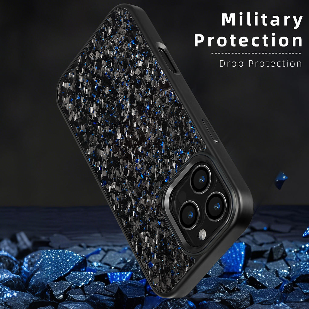 (Updated Metal lens /Frame) Real Small Forged Carbon Fiber Magsafe Case for iPhone 17 16 15 14 13 12 Pro Max