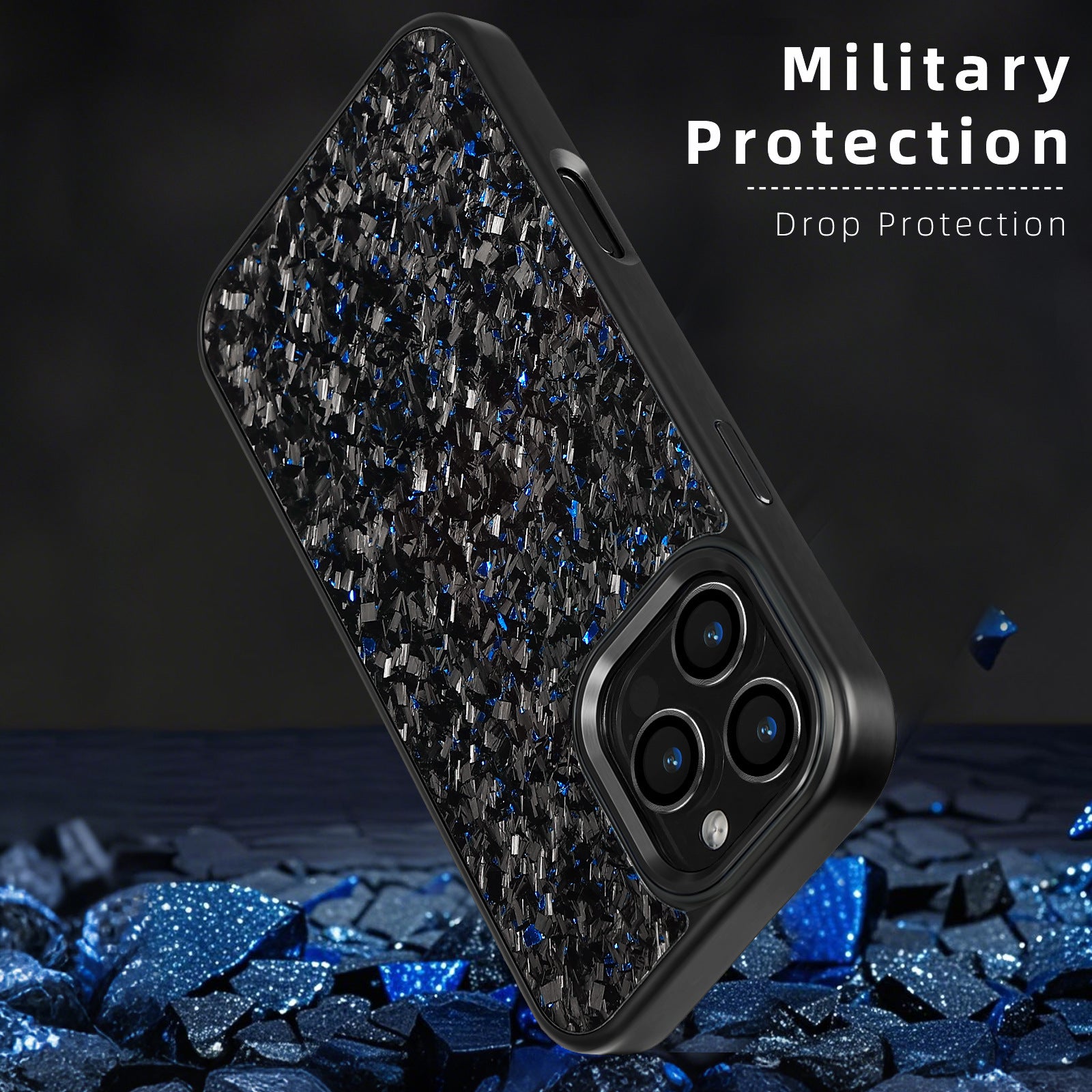 (Updated Metal lens /Frame) Real Small Forged Carbon Fiber Magsafe Case for iPhone 17 16 15 14 13 12 Pro Max