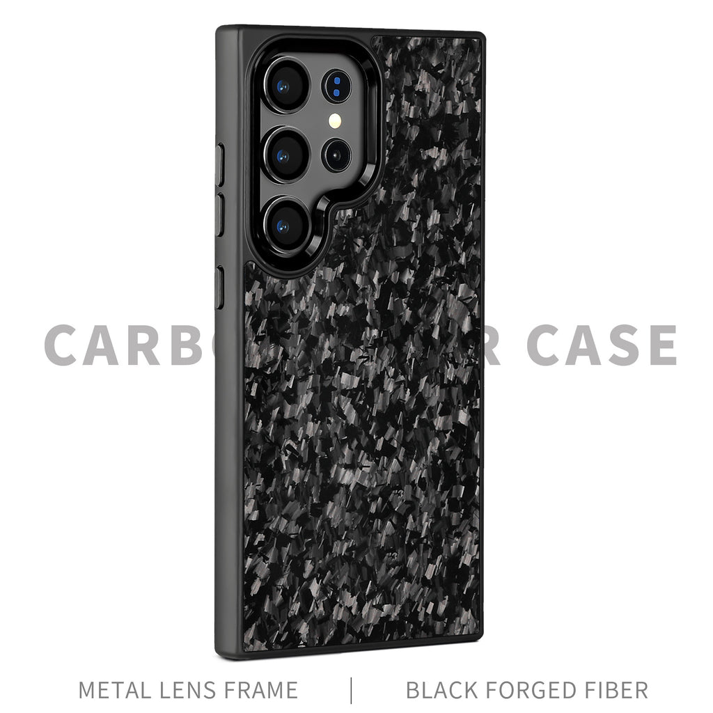 (Updated Metal lens /Frame) Real Small Forged Carbon Fiber Magsafe Case for Samsung Galaxy S26 S25 S24 S23 Ultra