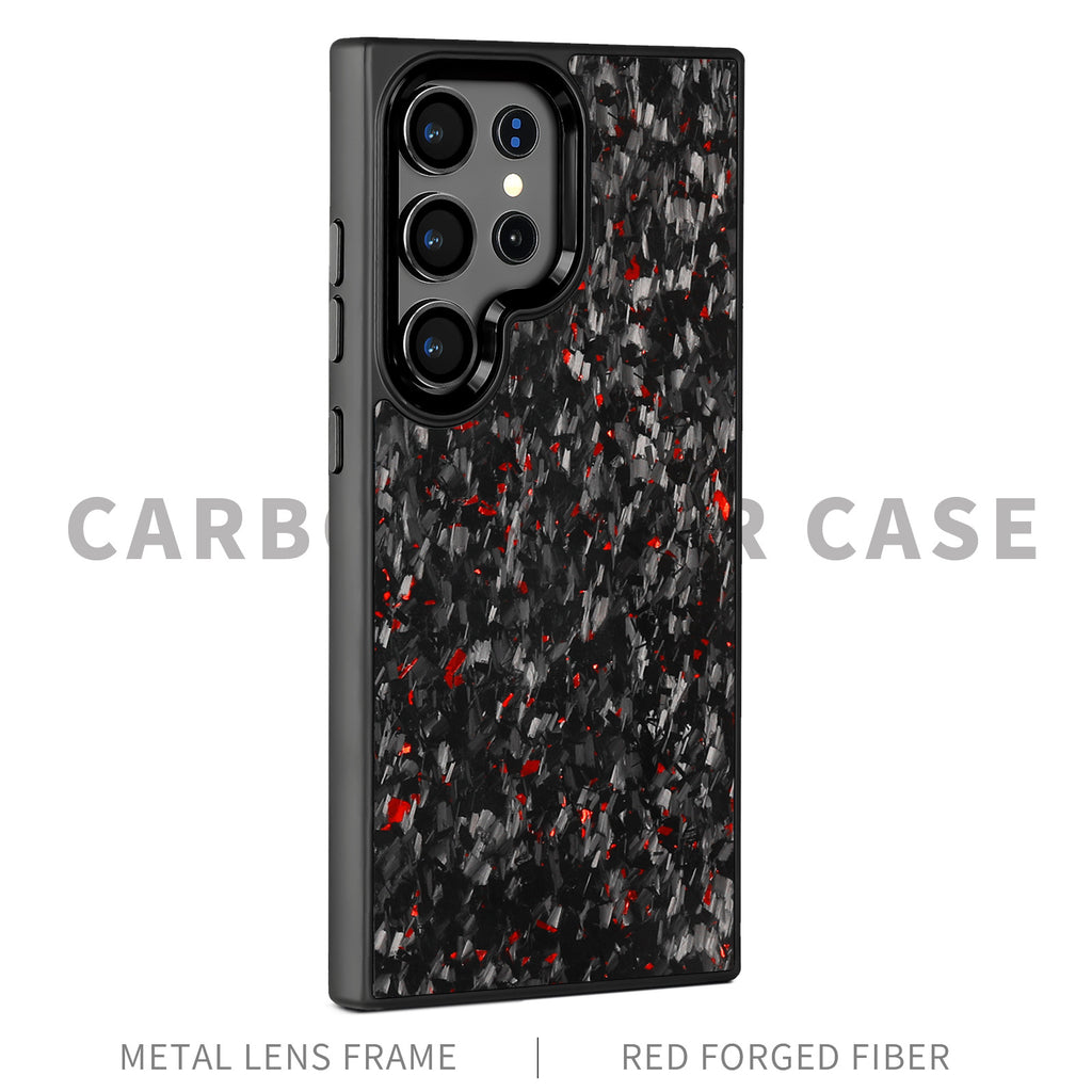 (Updated Metal lens /Frame) Real Small Forged Carbon Fiber Magsafe Case for Samsung Galaxy S26 S25 S24 S23 Ultra