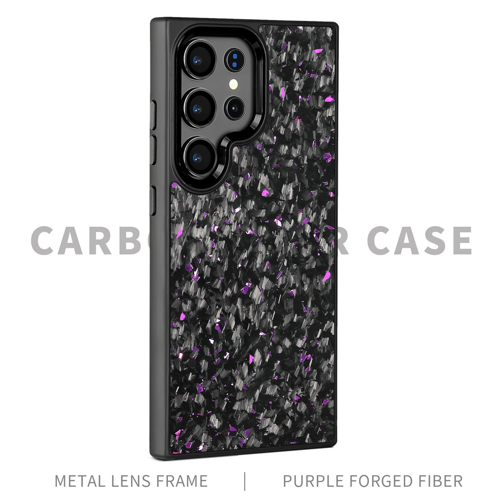 (Updated Metal lens /Frame) Real Small Forged Carbon Fiber Magsafe Case for Samsung Galaxy S26 S25 S24 S23 Ultra