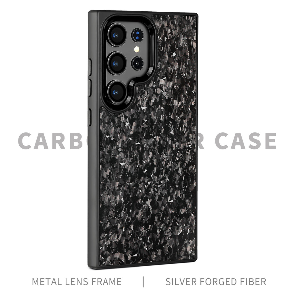 (Updated Metal lens /Frame) Real Small Forged Carbon Fiber Magsafe Case for Samsung Galaxy S26 S25 S24 S23 Ultra