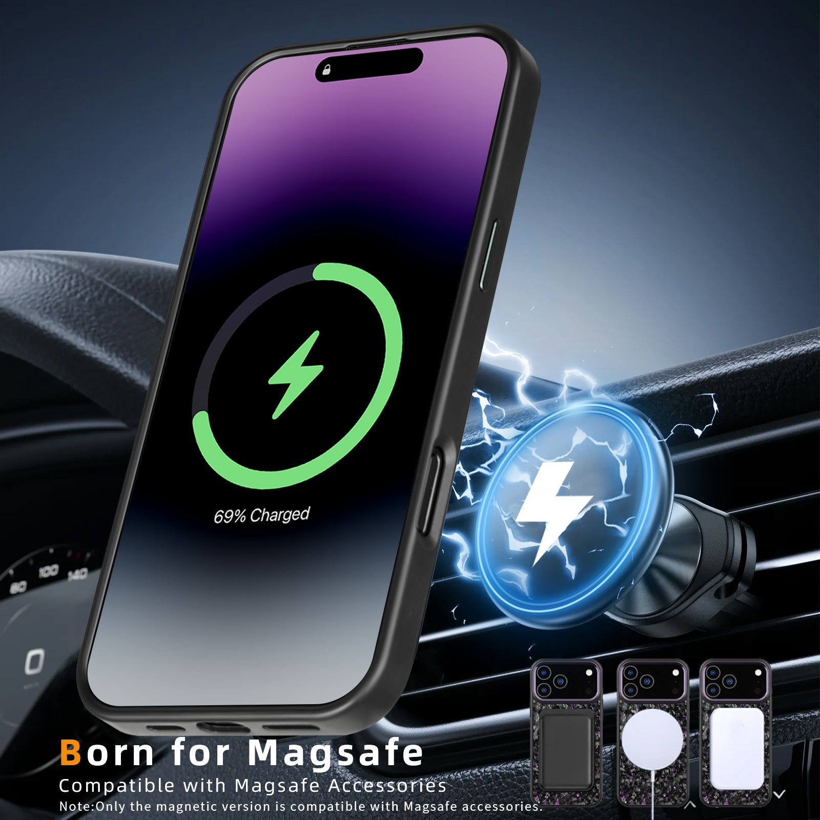 Real Small Forged Carbon Fiber Magsafe Case for iPhone 17 16 15 14 13 12 Pro Max