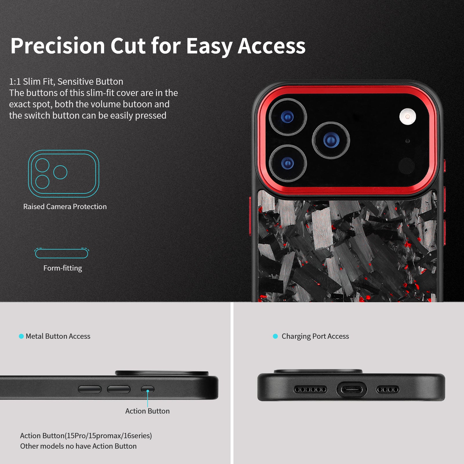 Real Big Forged Carbon Fiber Magsafe Case for iPhone 17 16 15 14 13 12 Pro Max